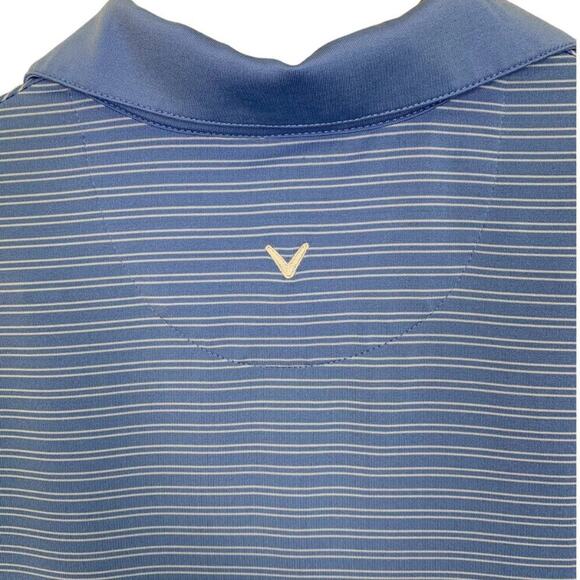 Callaway Opti-Dri Golf/Tennis Ladies SS V Neck Blue White Strip Top Size… - Picture 5 of 8